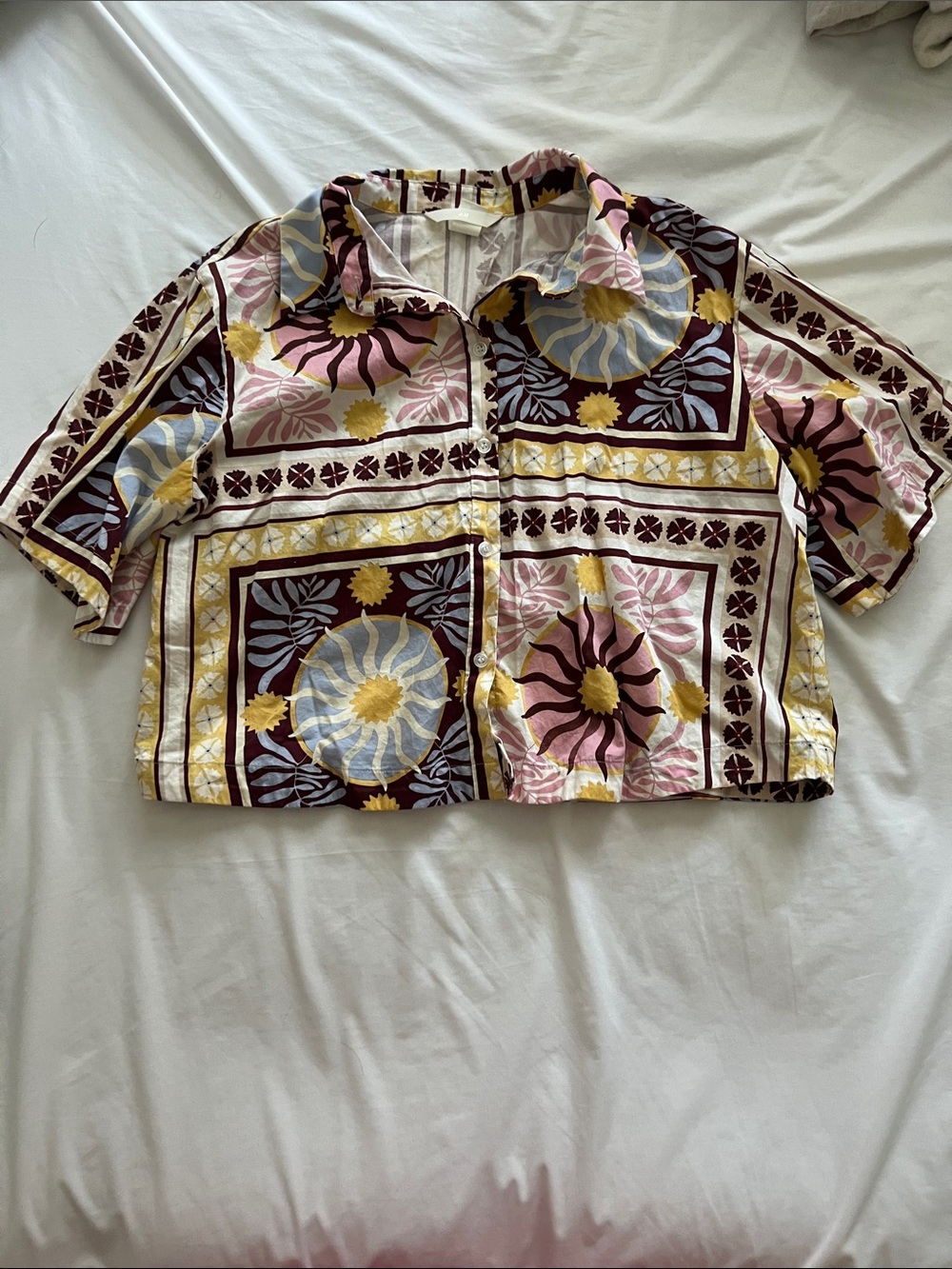 H&M Short Sleeve Button Up Top